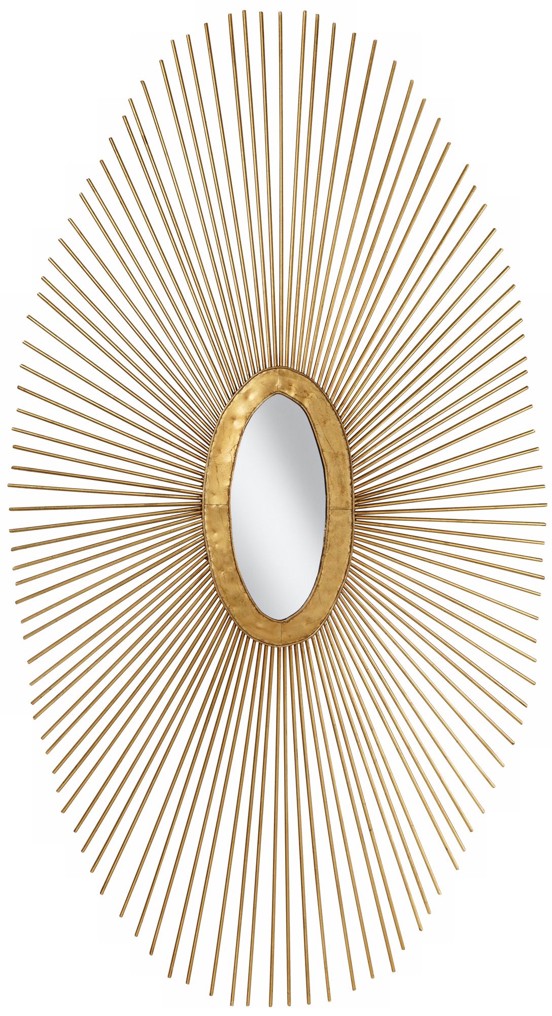 Gold Sun Ray 37" High Oval Metal Wall Art