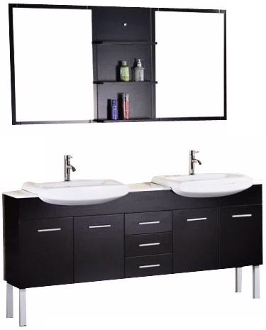 Tustin Espresso 72" Wide Double Sink Vanity Set