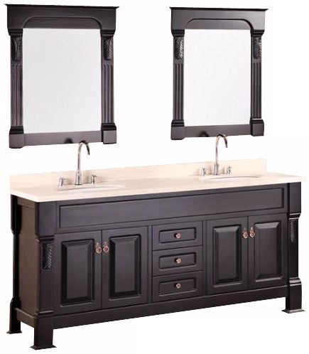 Andover 72" Espresso Double Sink Vanity Set