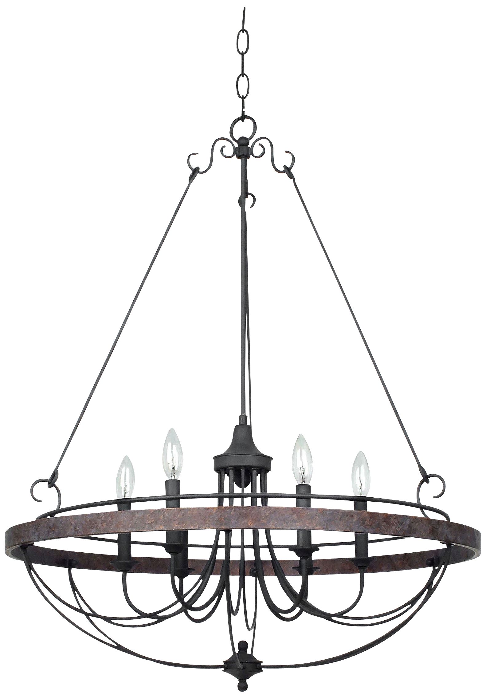 Helena Bronze 6-Light 28" Wide Forged Iron Chandelier