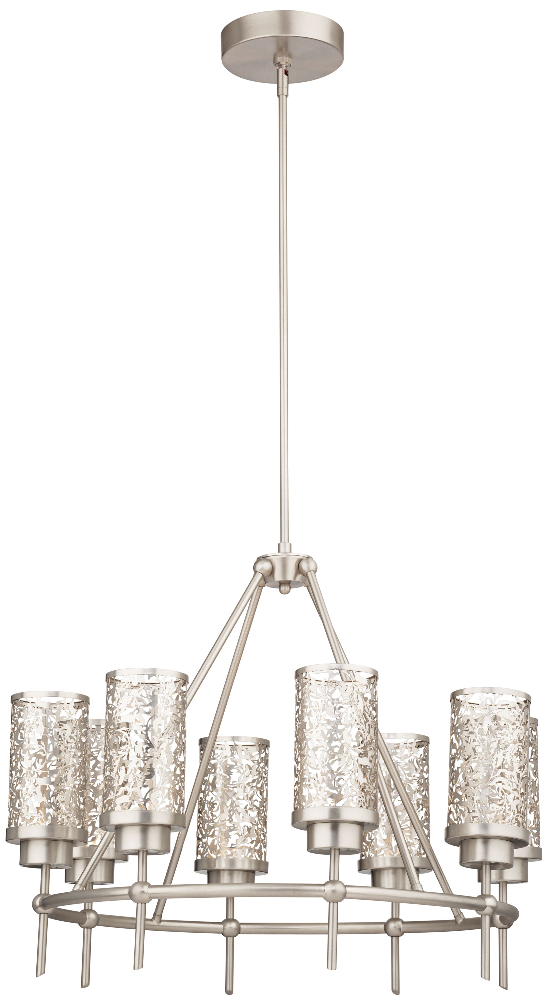 Forecast Brocade LED 26 3/4" Laser Cut Nickel Chandelier