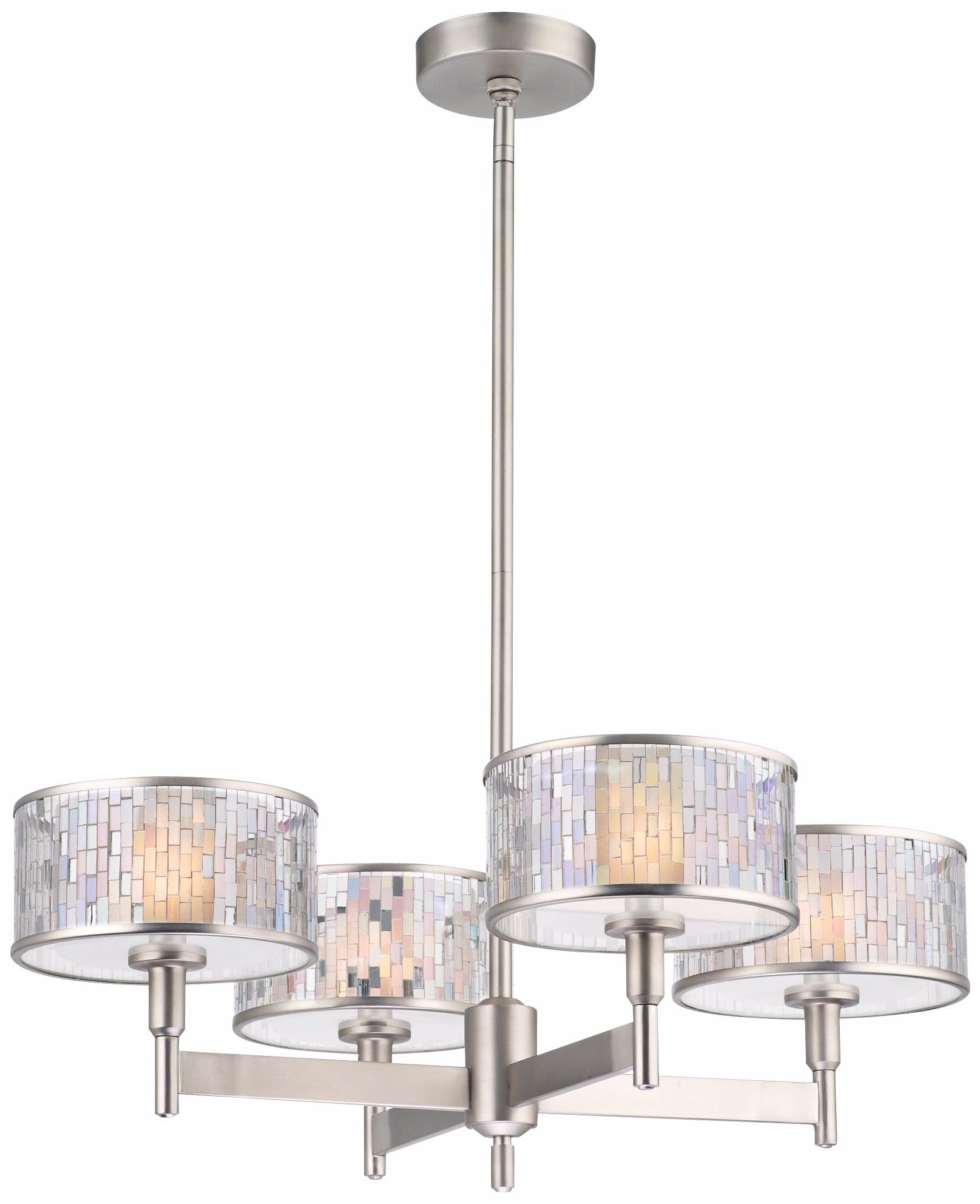 Forecast Mosaico 4-Light 29" Wide Satin Nickel Chandelier