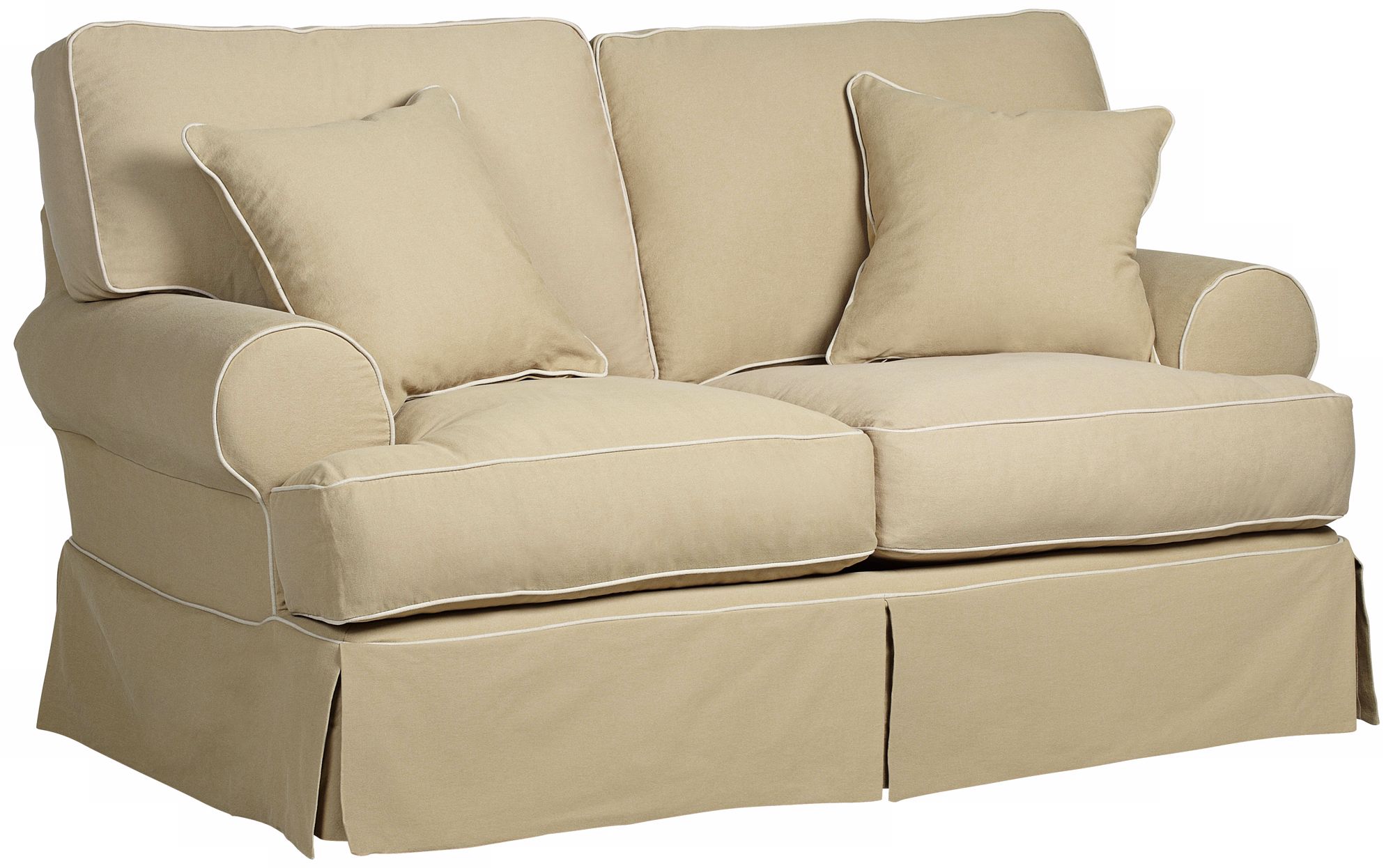 Rachel Khaki Slipcover Loveseat