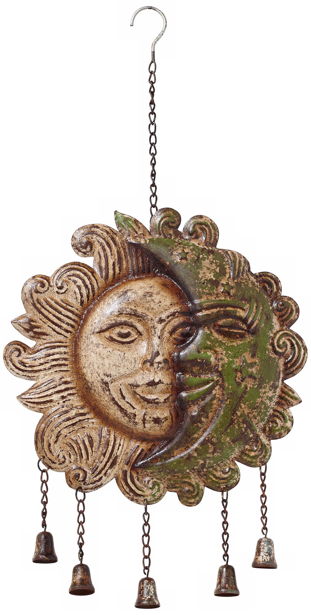 Sun and Moon 26" High Painted Metal Wall Art