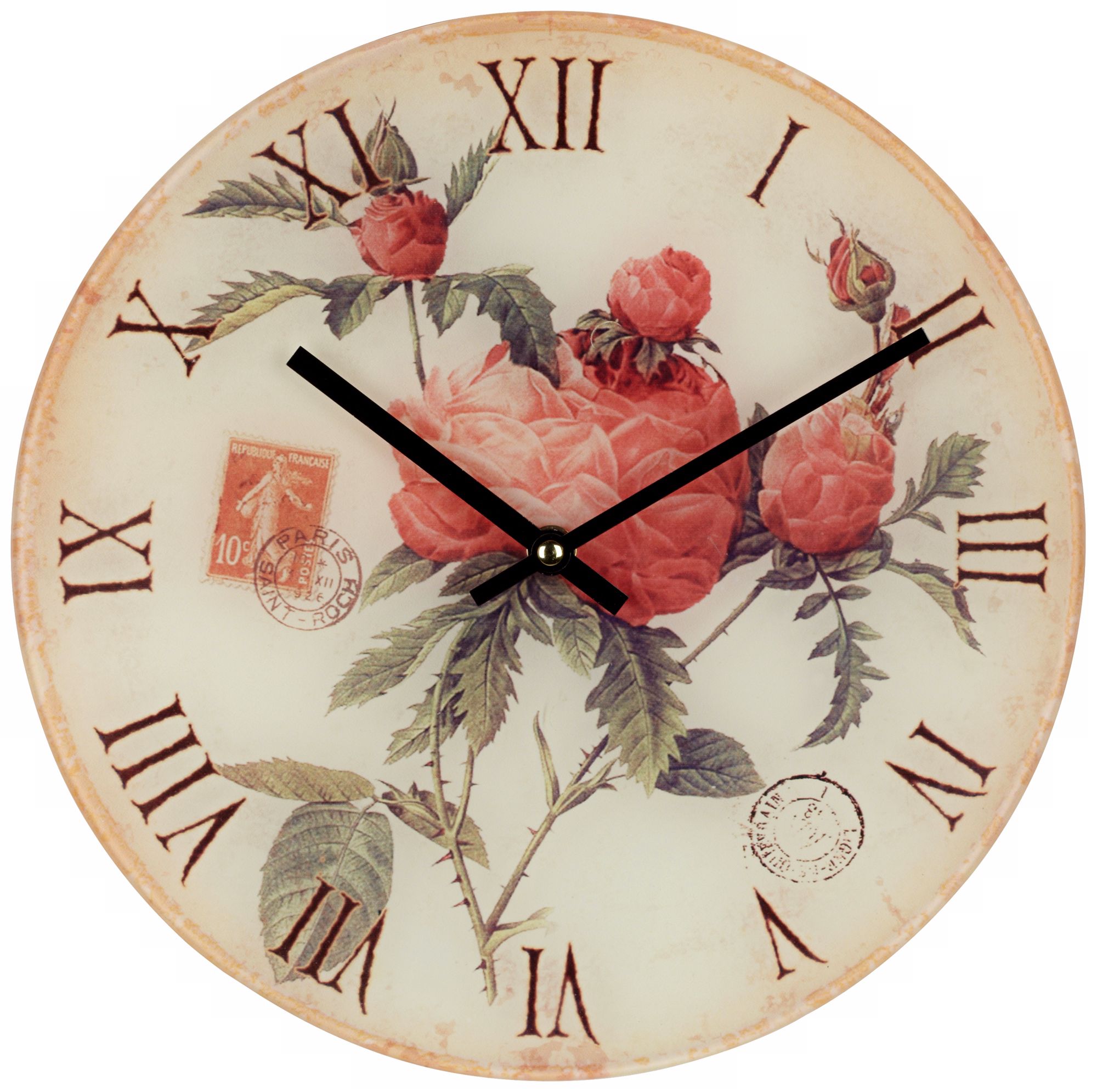 Flowers 12" Wide Decorative Wall Clock