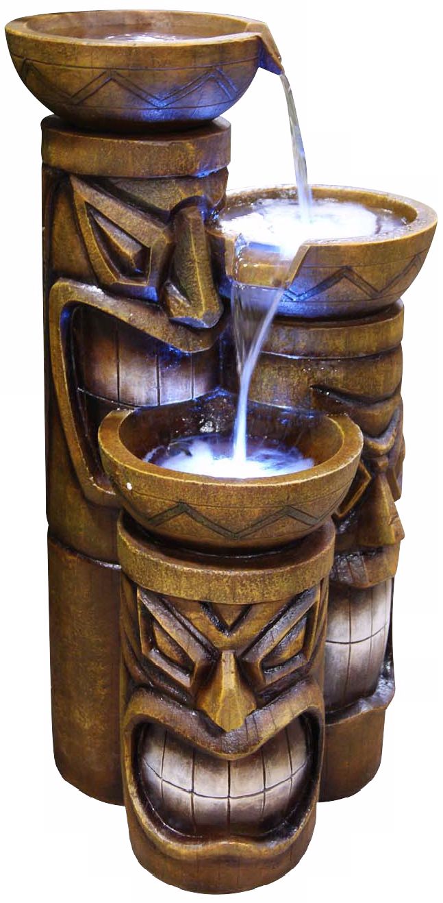 Three Tier LED Tiki Head Fountain