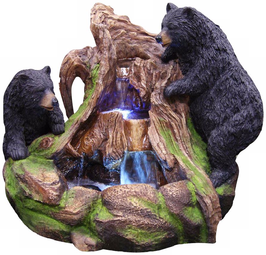 Rain Forest Bears LED Fountain