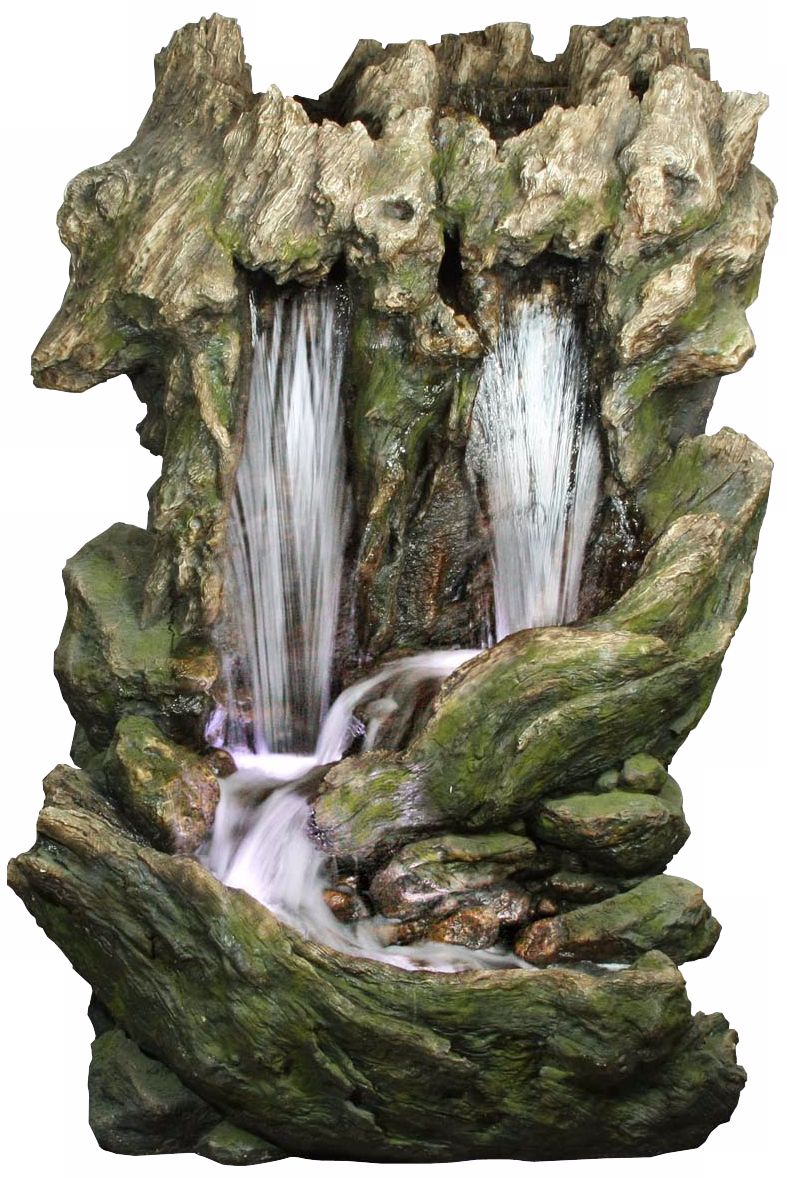 LED Double Fall Waterfall Outdoor Fountain