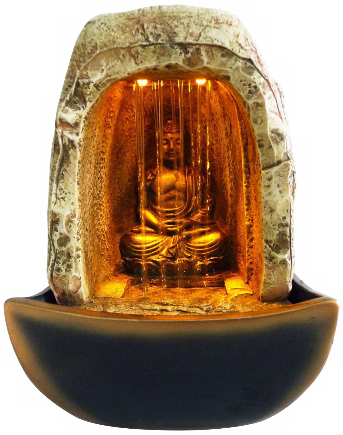 Buddha Waterfall LED Table Fountain