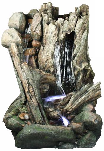 Log Cascade Large LED Fountain
