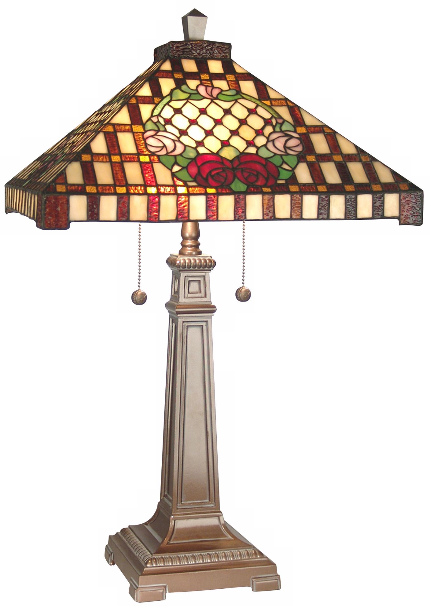 Dale Tiffany Mission Rose Hand-Rolled Glass Table Lamp