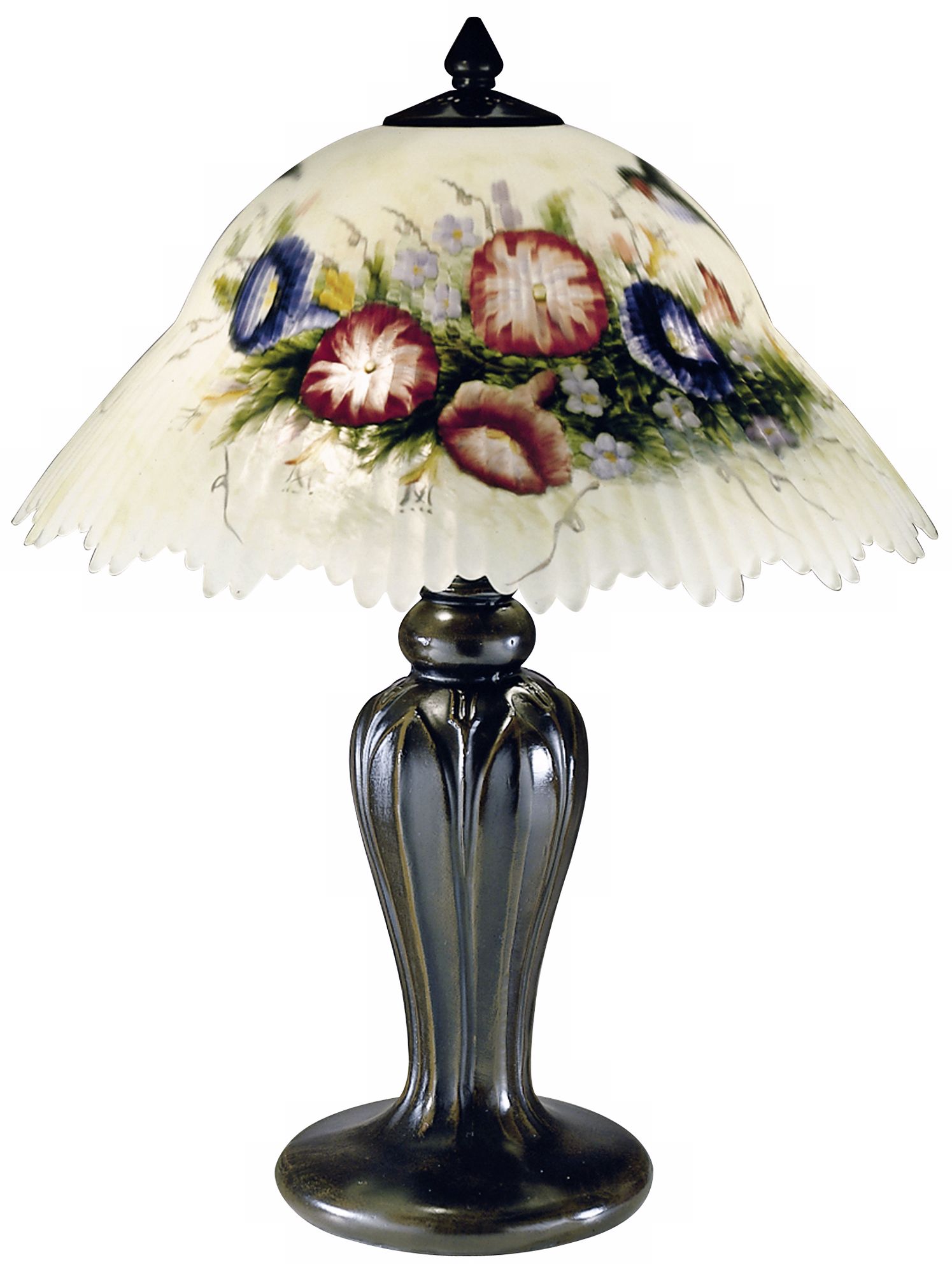 Dale Tiffany Hummingbird Flower Hand-Painted Table Lamp