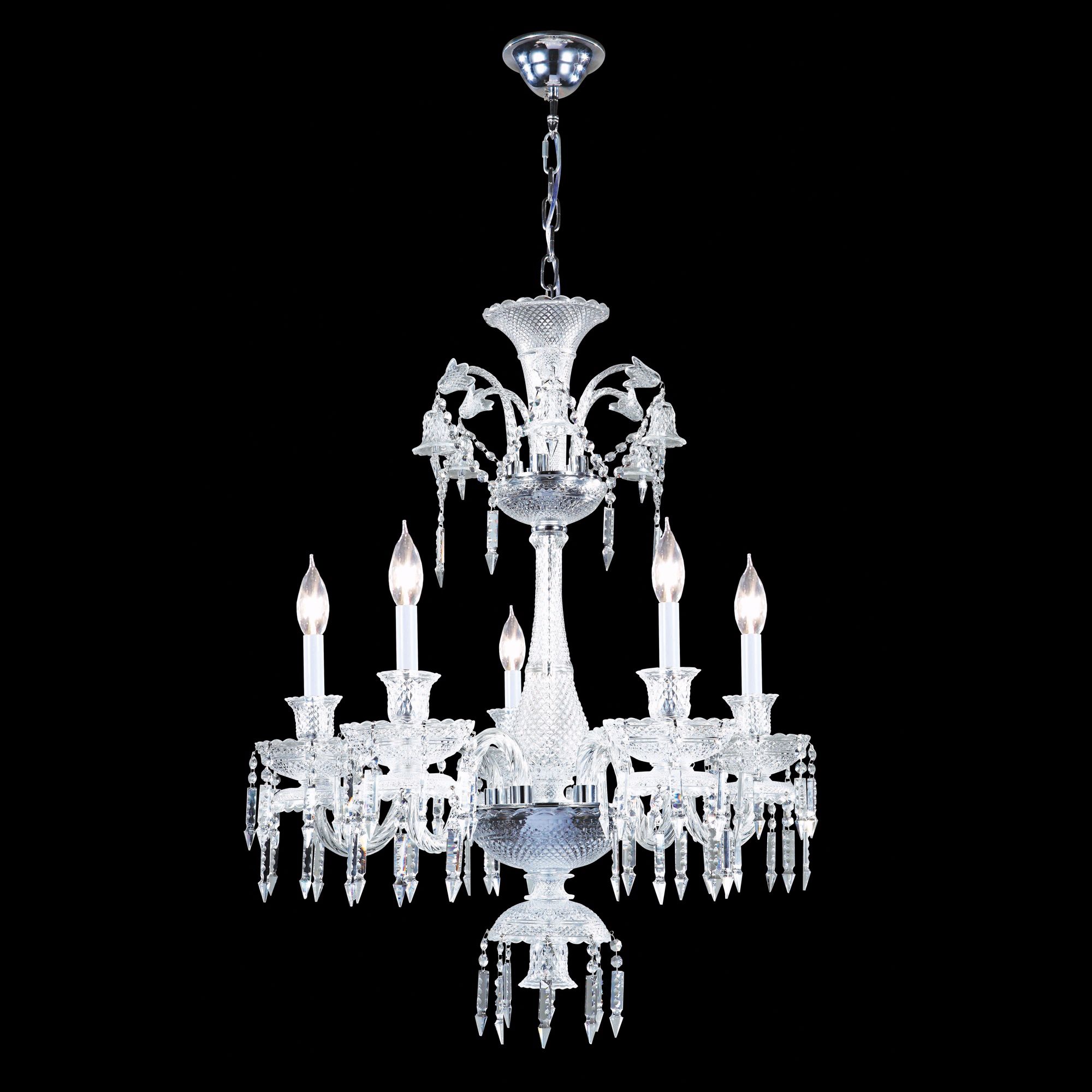 James R. Moder 36” Wide Cut Crystal Chandelier