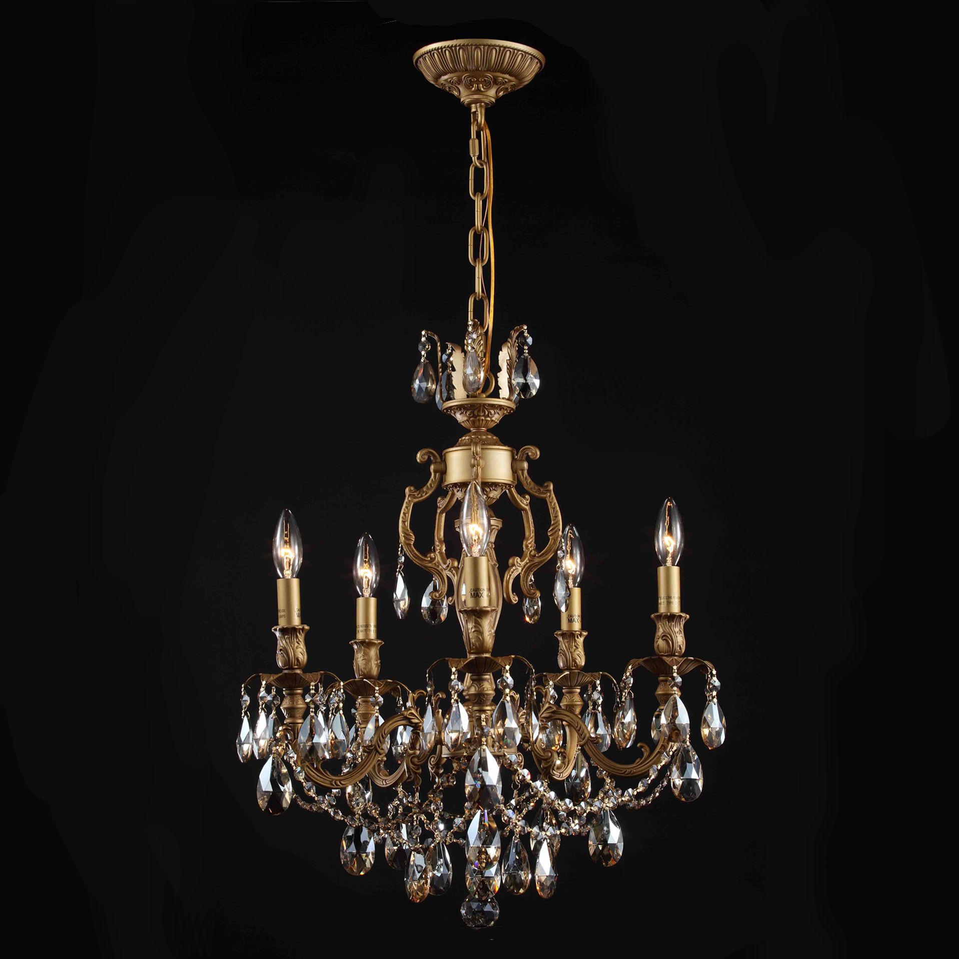 James R. Moder Cast Aluminum 20" Wide Crystal Chandelier