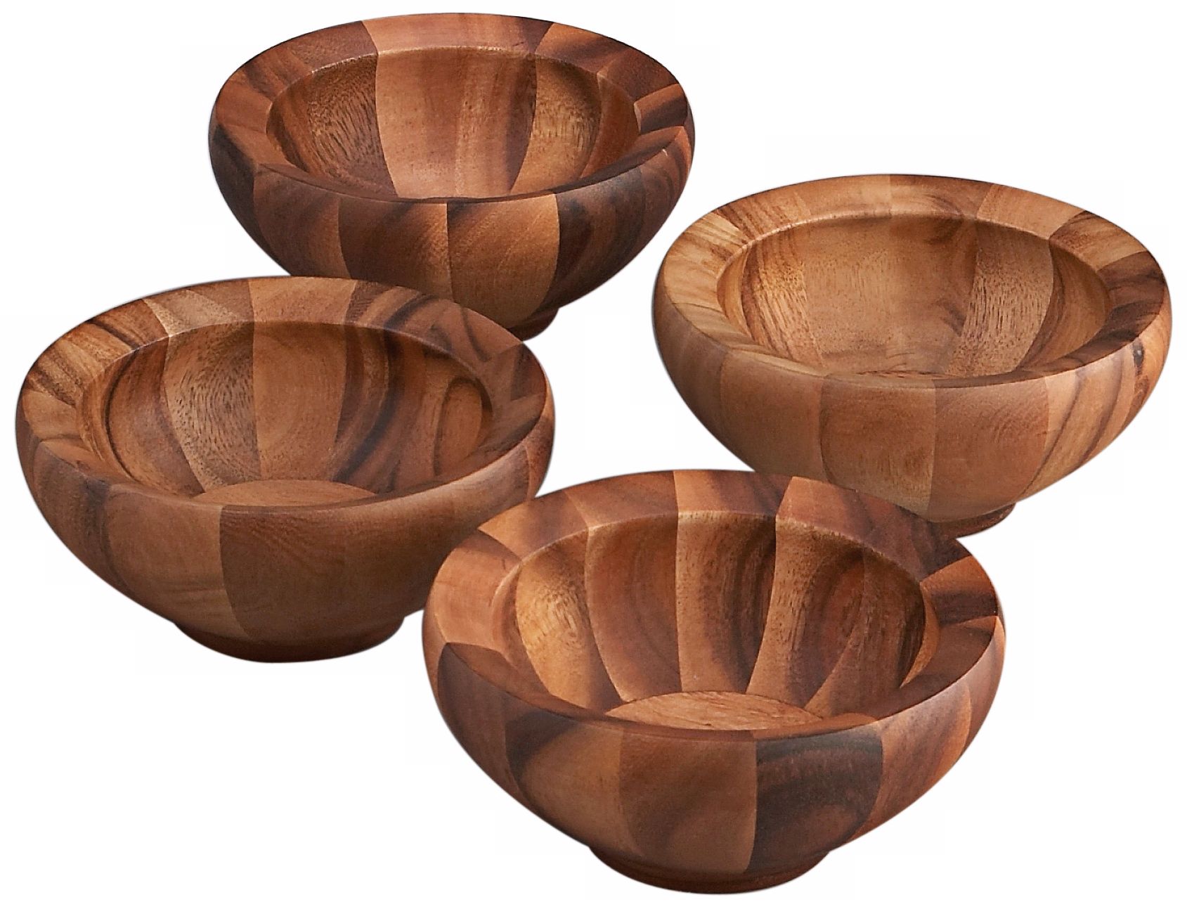Nambe Yaro Set of 4 Wood Salad Bowls