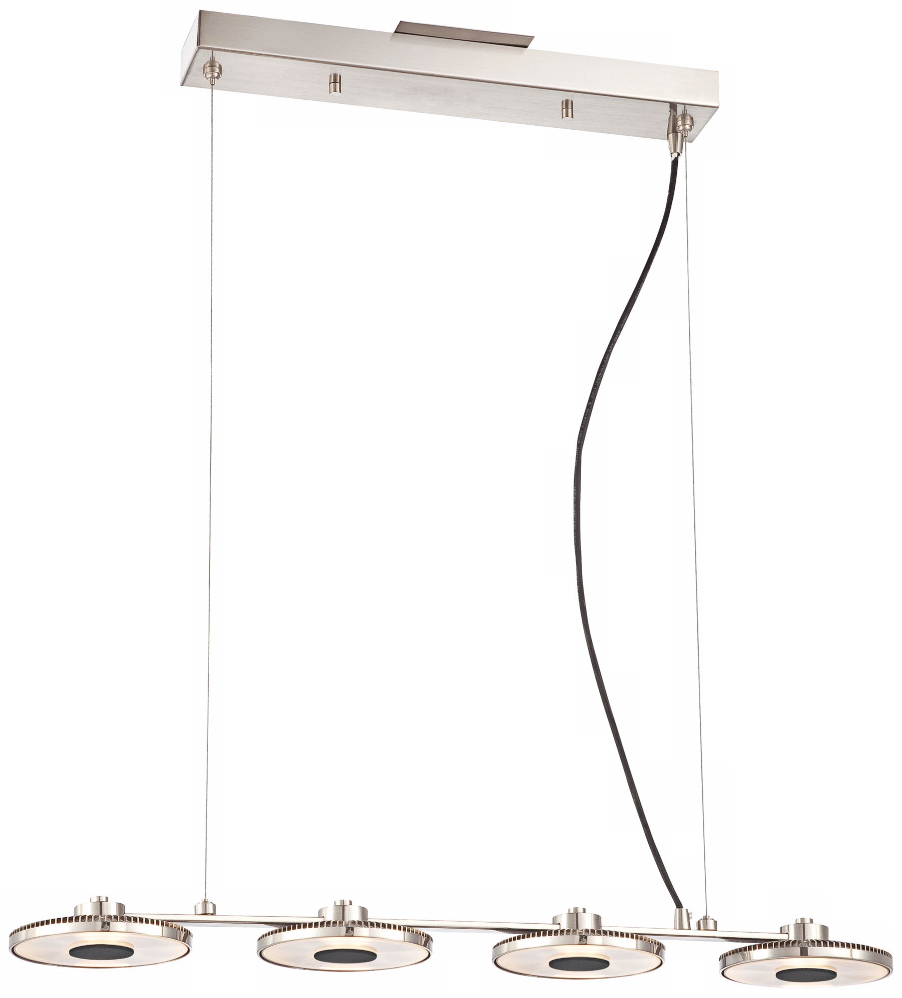 Array 28" Wide 4-Light Brushed Nickel LED Island Pendant