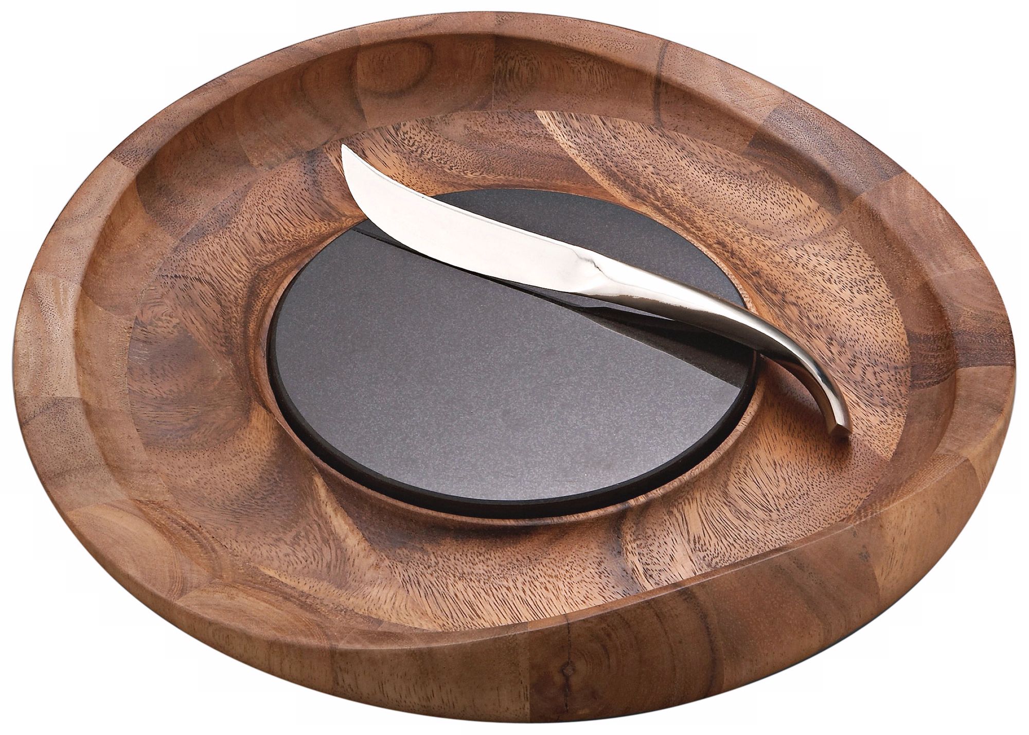 Nambe Butterfly Wood Cheese Tray with Knife