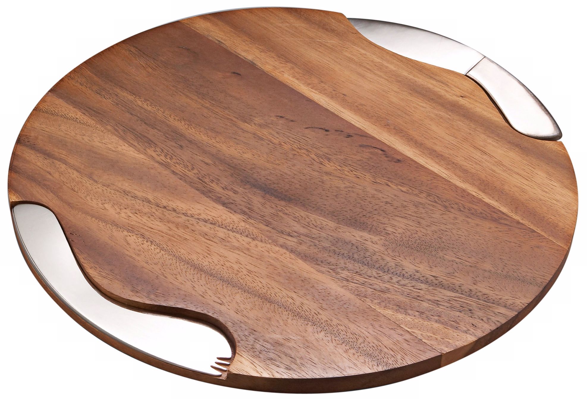 Nambe Cheese Block Wood Tray with Knife and Spreader