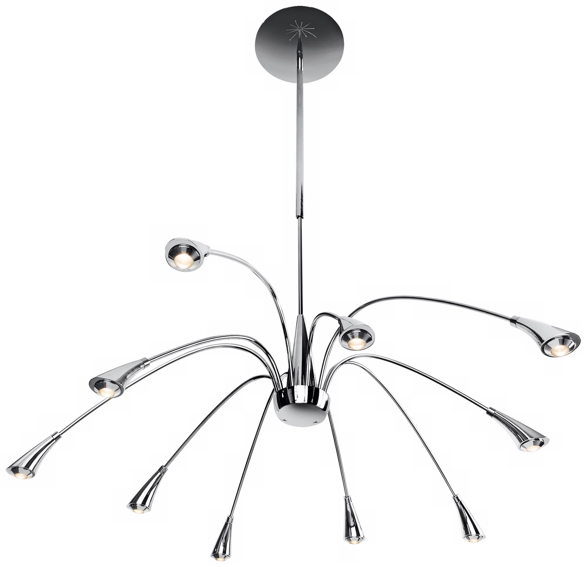 Ledino 10-Light 30 3/4" Wide Chrome LED Pendant Light