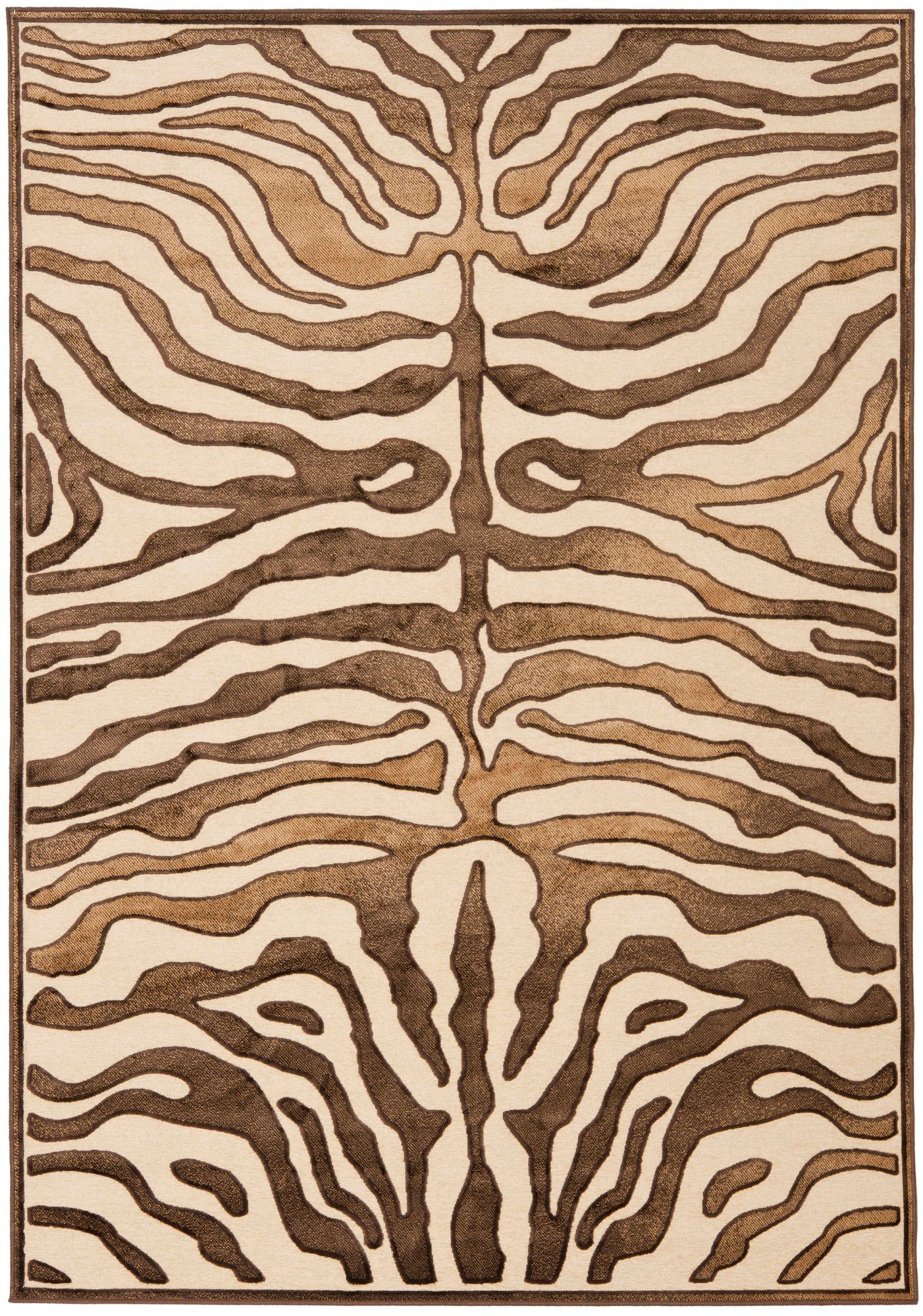 Paradise Collection PAR83C Creme Zebra Area Rug