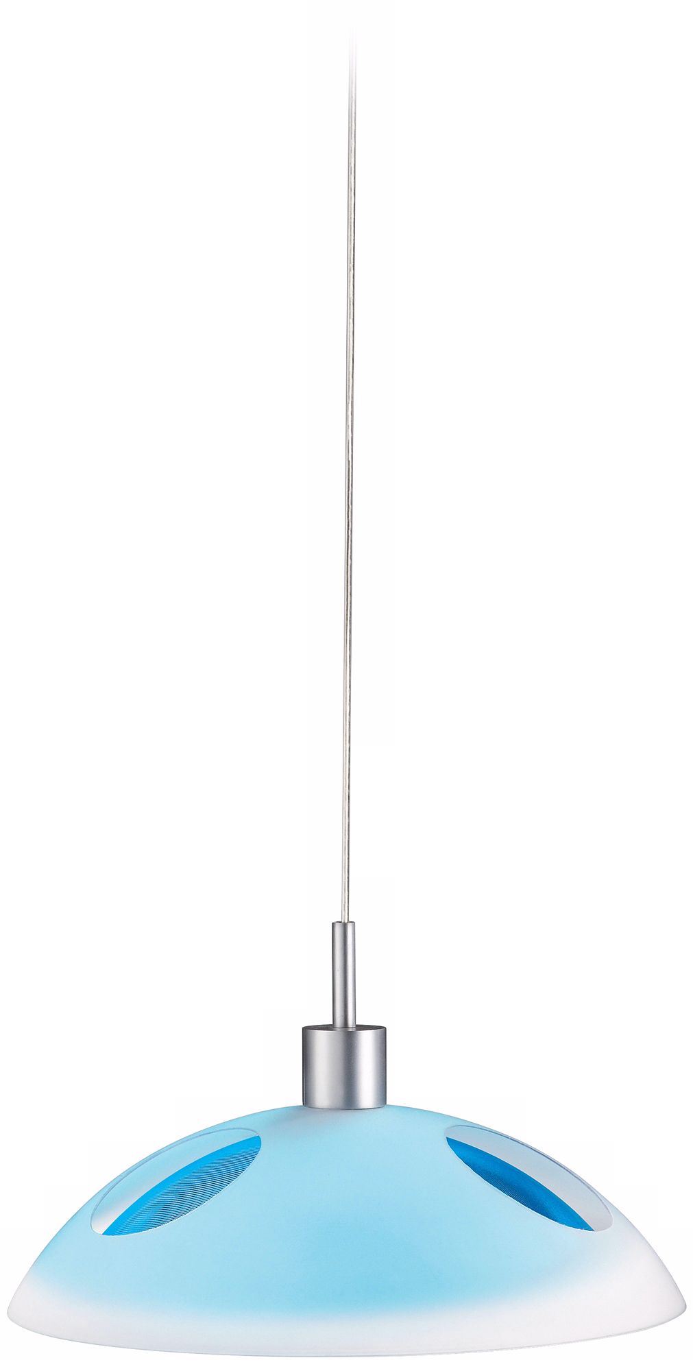 Roomstylers Glow 16" Wide Frosted and Blue Glass Pendant