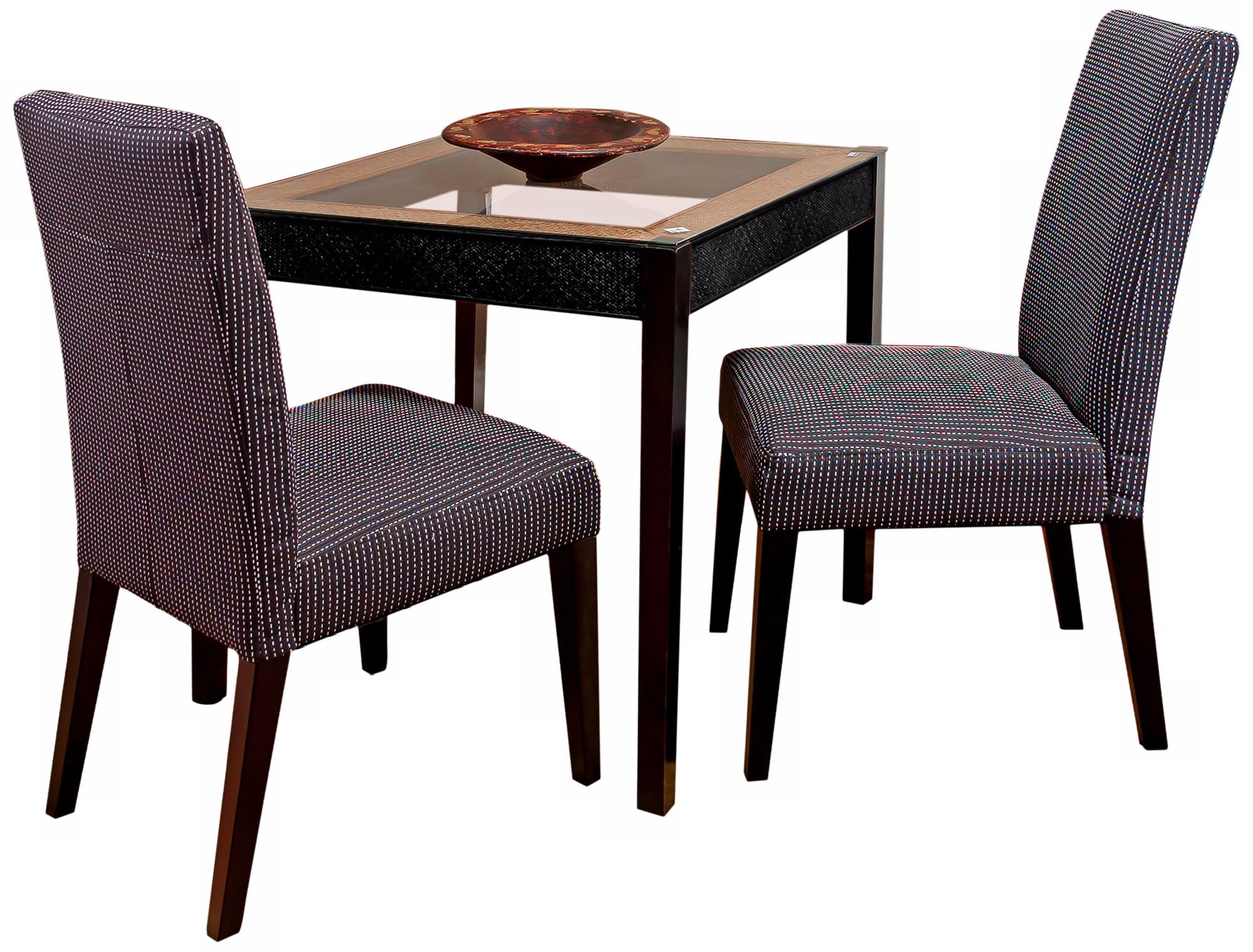 Set of 2 Charcoal Fabric Dining Chairs