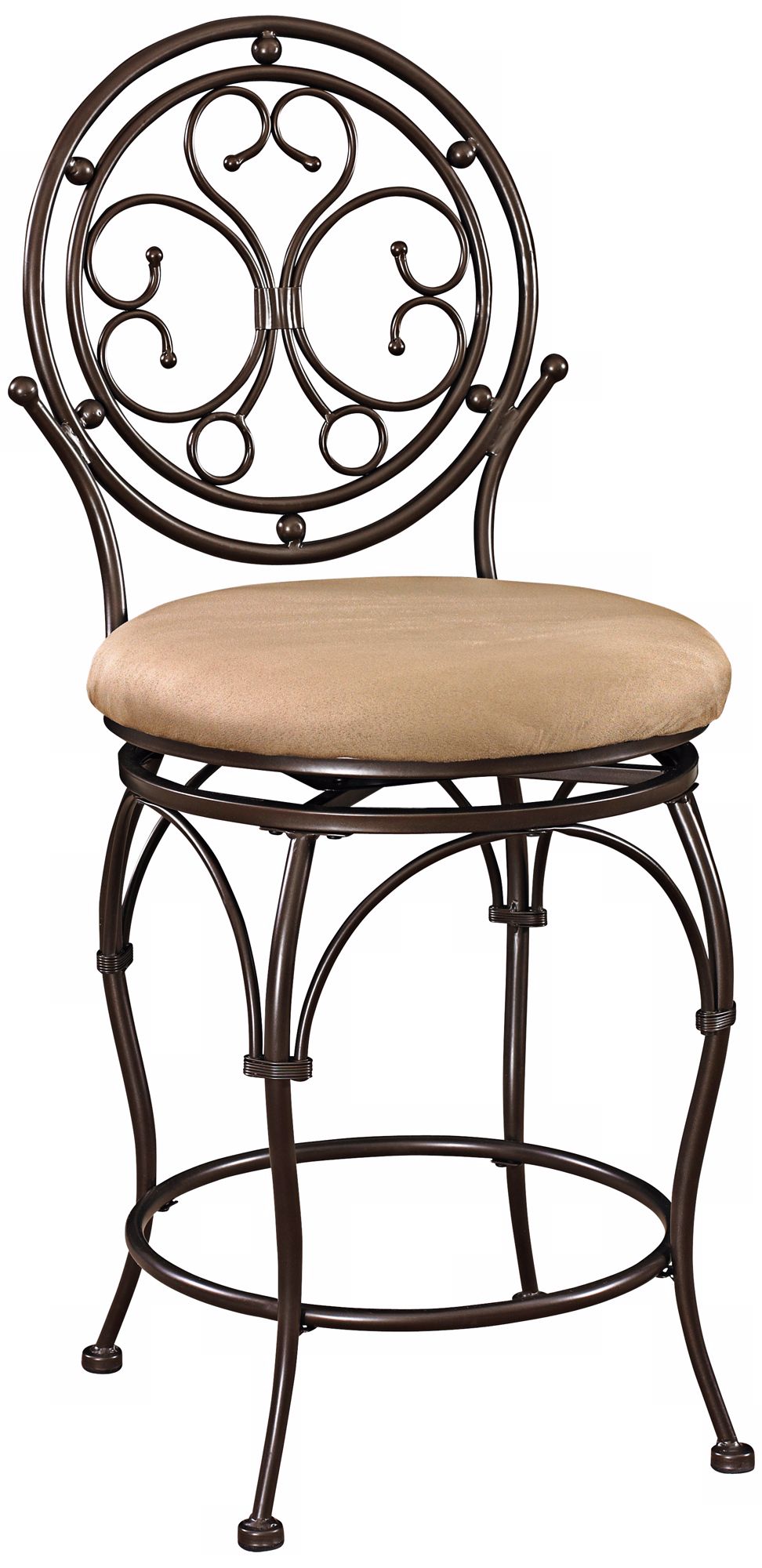 Big and Tall Scroll Circle Back 24" Bronze Counter Stool