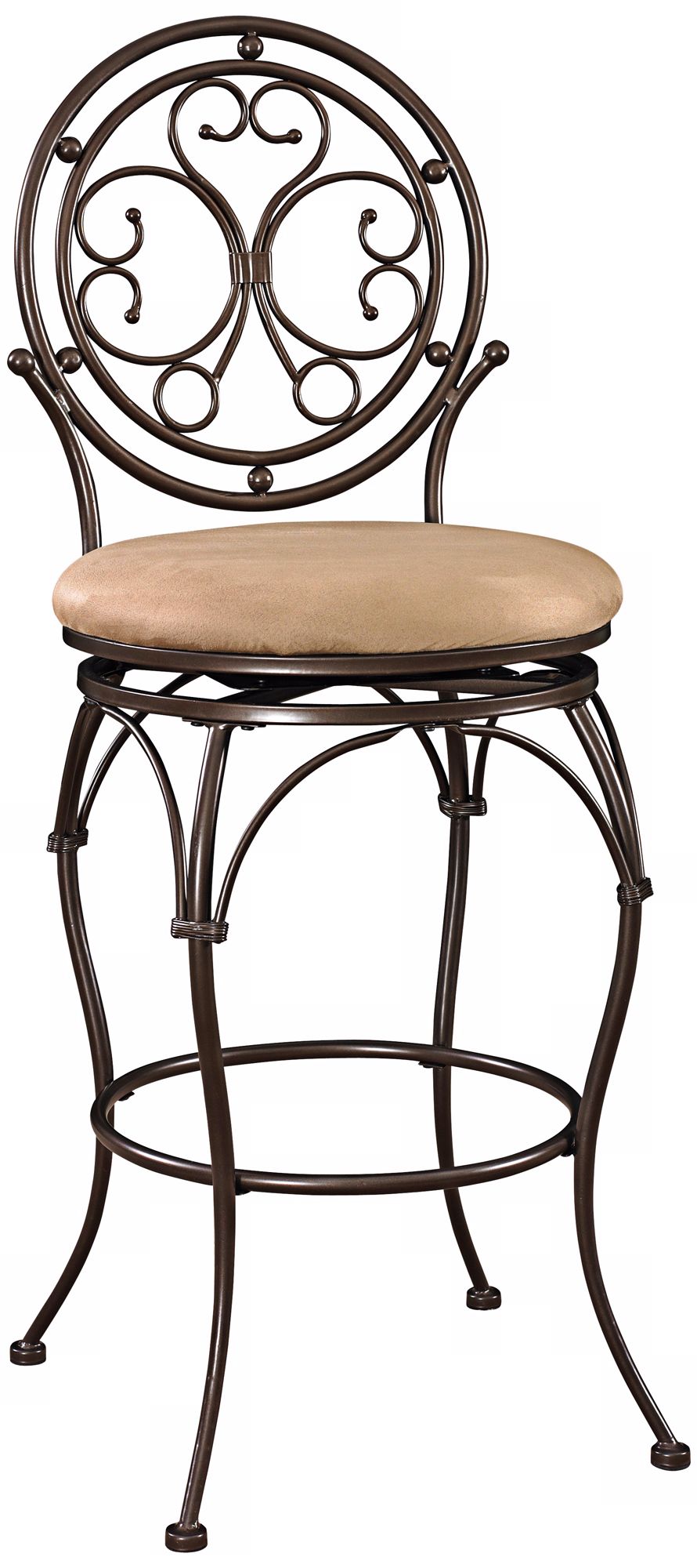 Big and Tall Scroll Circle Back 30" Bronze Bar Stool