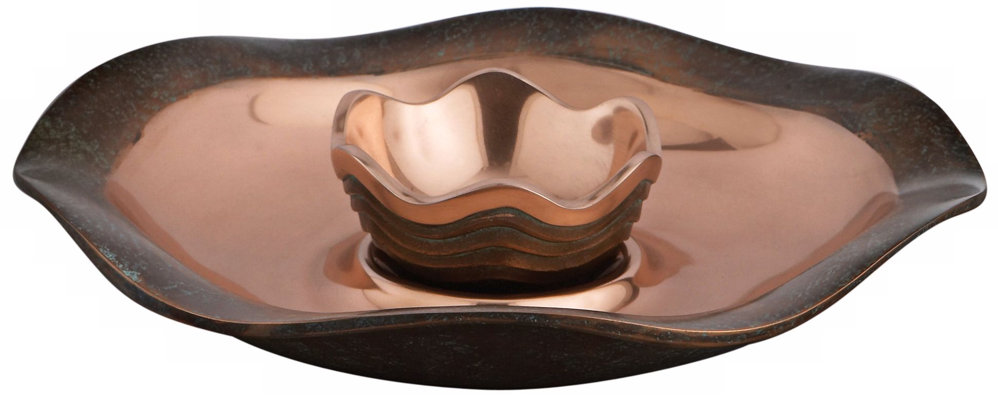 Nambe Copper Canyon Chip and Dip Bowl