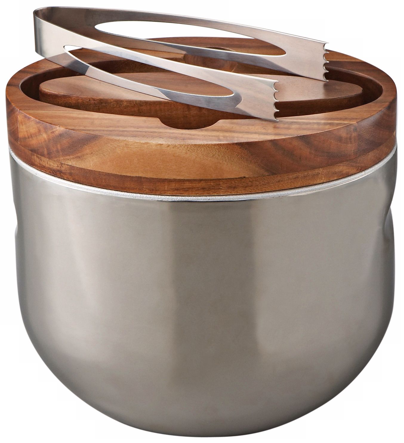 Nambe Mikko Wood and Metal Ice Bucket