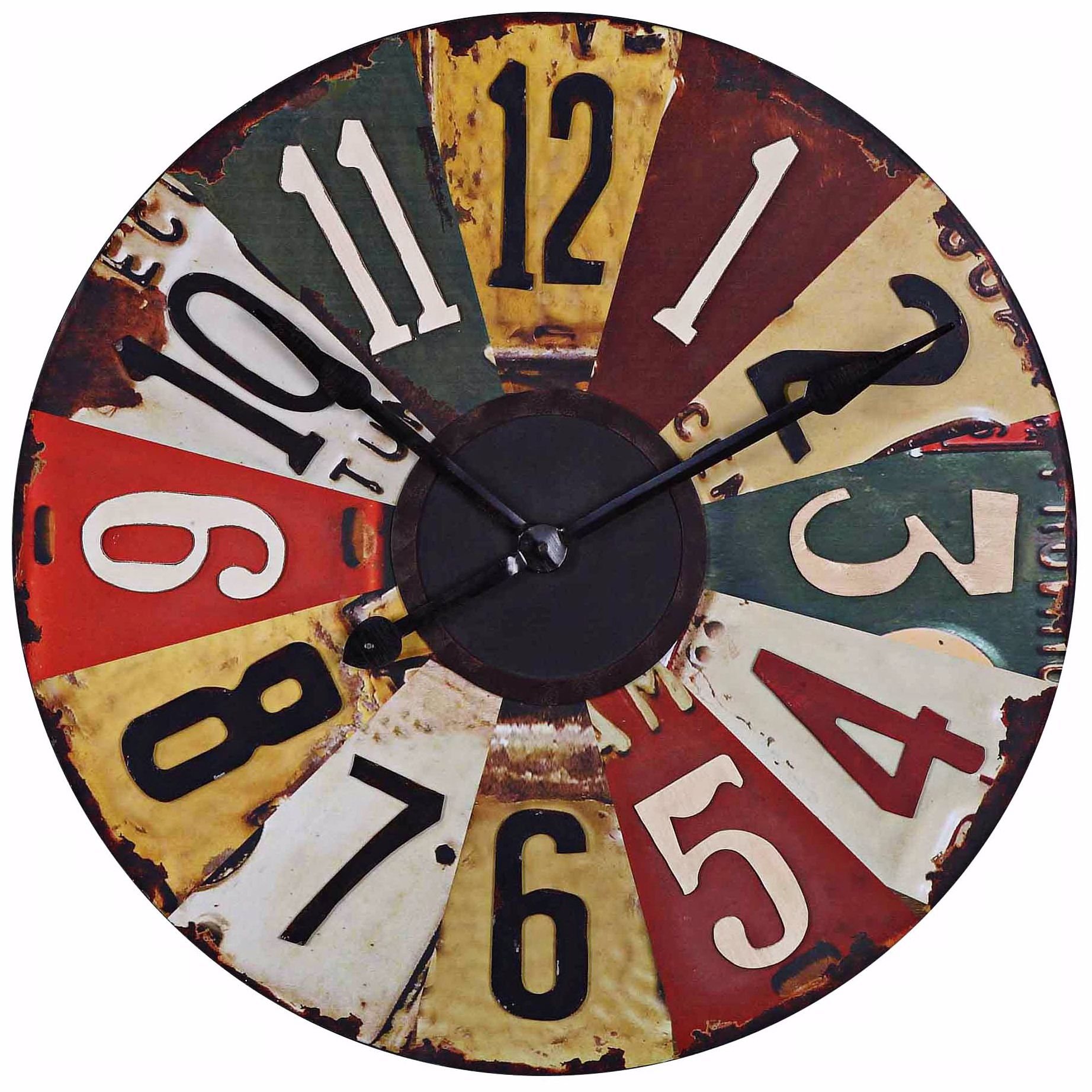 Uttermost Vintage License Plates 29" Wide Wall Clock