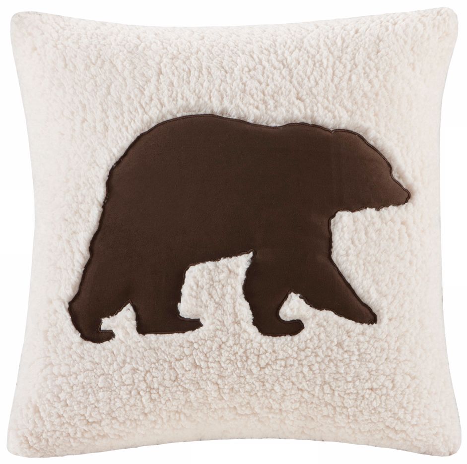 Woolrich Hadley Bear Motif Plaid Accent Pillow