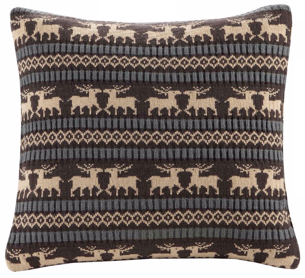 Woolrich Brownstone Knitted Chocolate Accent Pillow