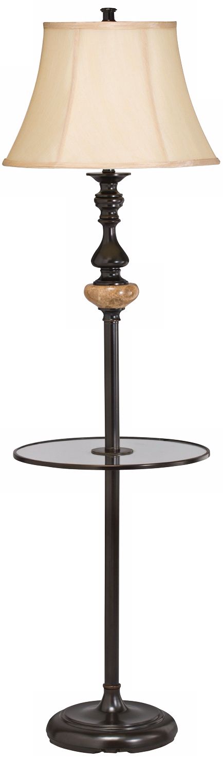 Kichler Clayton Bronze Floor Lamp with Tray Table