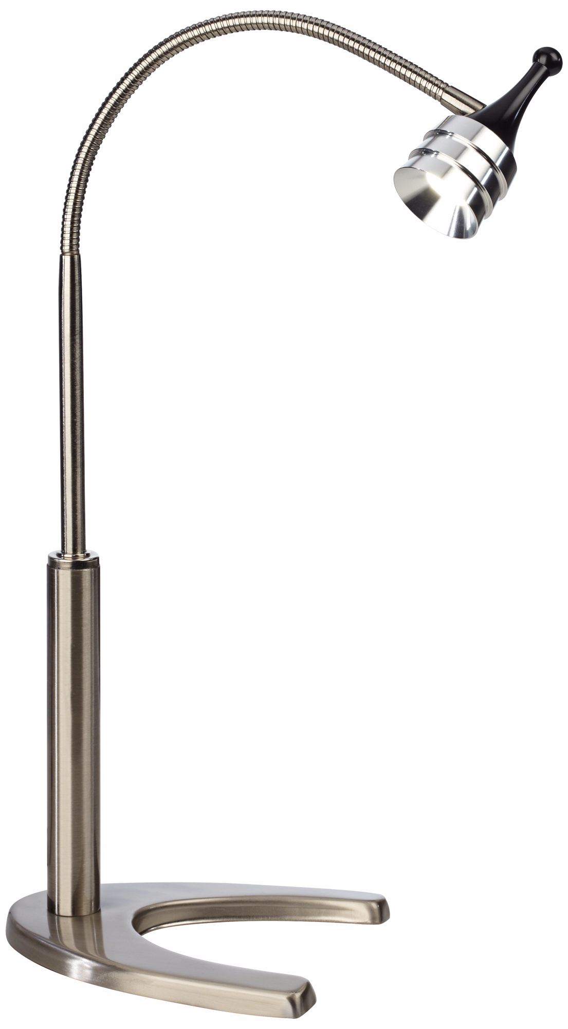 Spot LED Gooseneck Desk Lamp Brushed Steel
