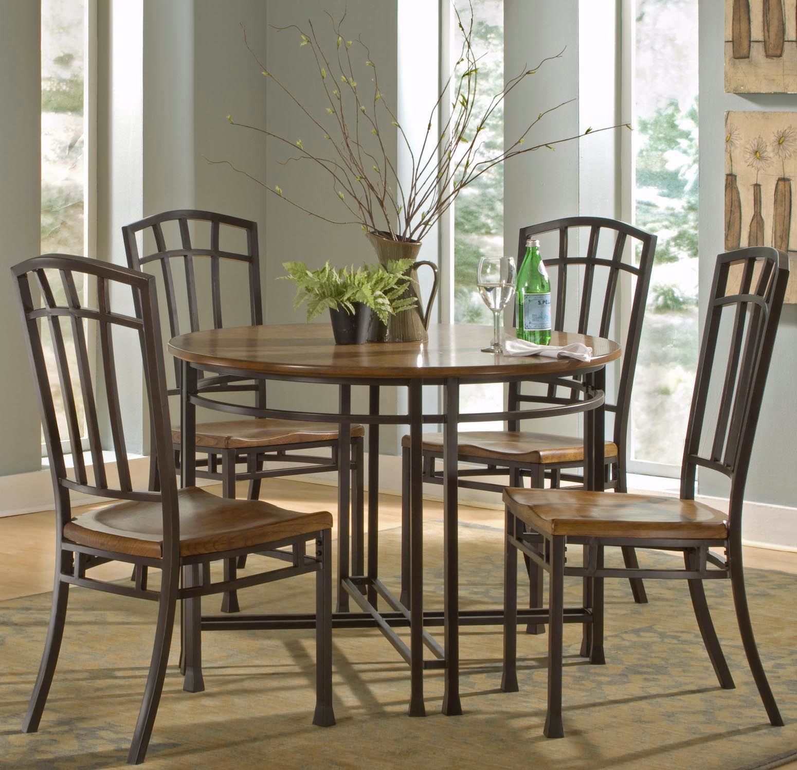 Oak Hill Distressed Oak 5-Piece Dining Set