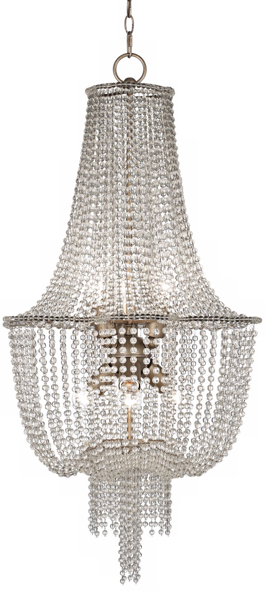Wickliffe 20 1/2" Wide Clear Beads and Gold Chandelier