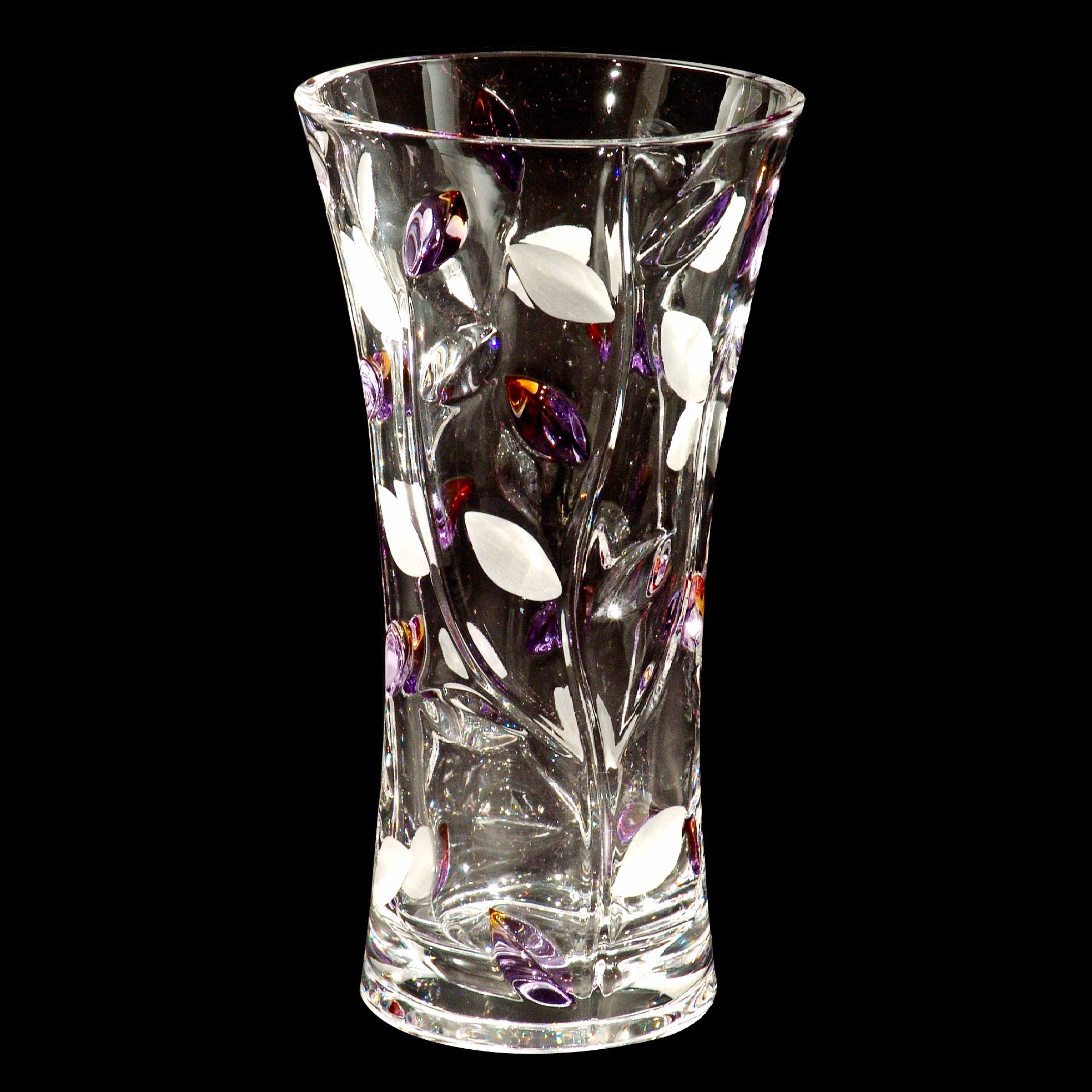 Dale Tiffany Lavender Leaf Tall Crystal Vase