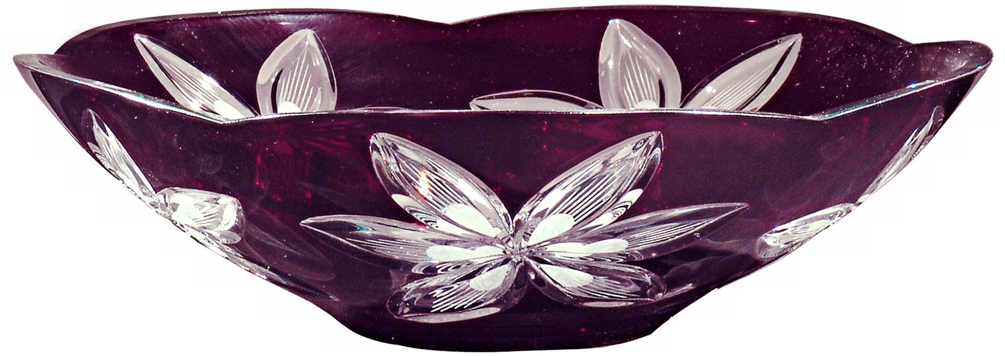 Dale Tiffany Burgundy Cayman Crystal Bowl