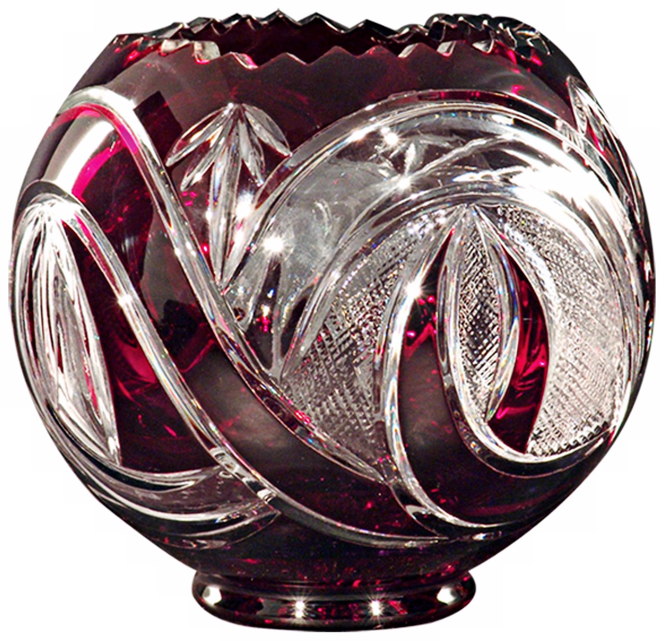 Dale Tiffany Red Artisan Round Crystal Bowl