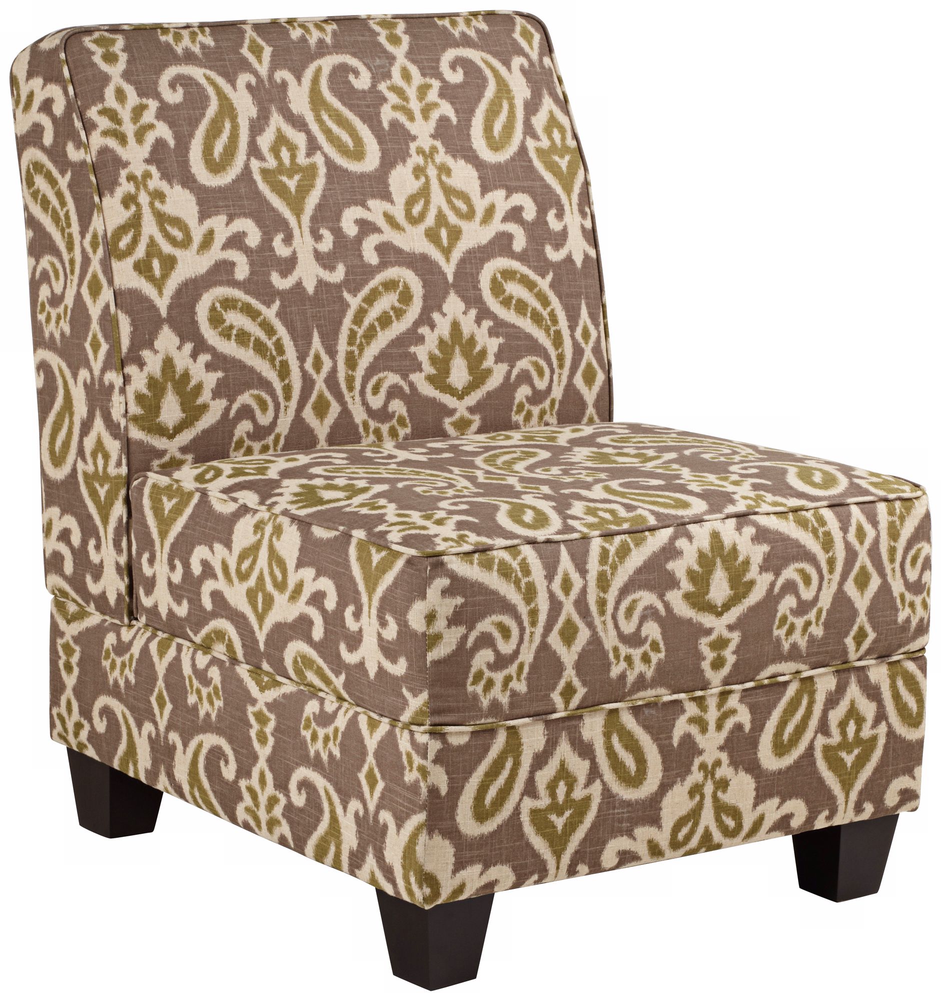 Milan Gray Ikat Armless Accent Chair