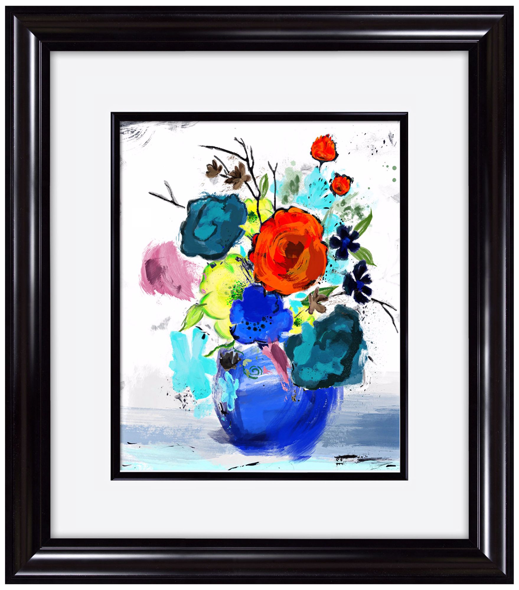 Flower Power 33" High Framed Floral Wall Art