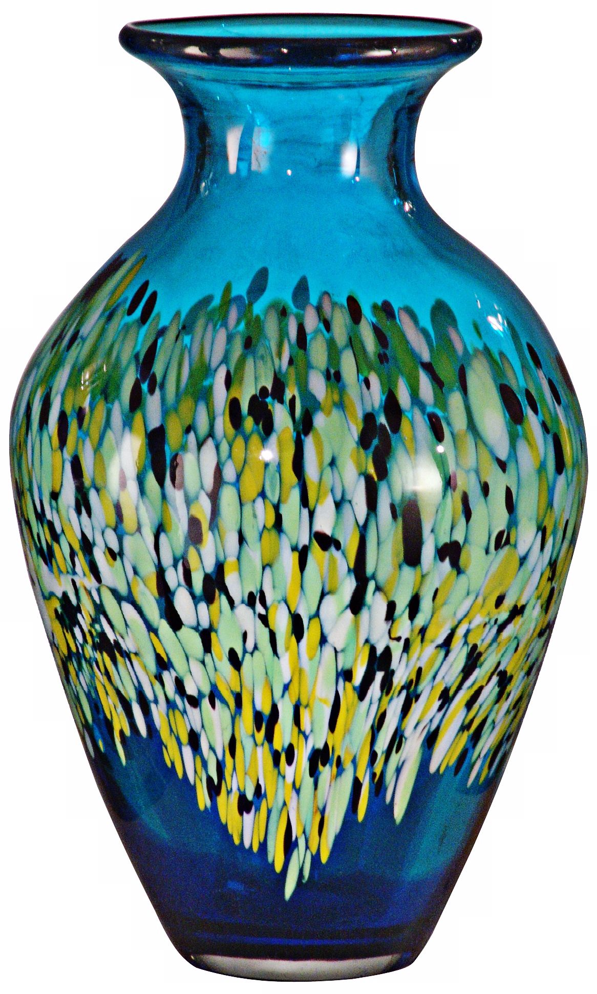 Dale Tiffany Poppy Field Tall Hand-Blown Art Glass Vase