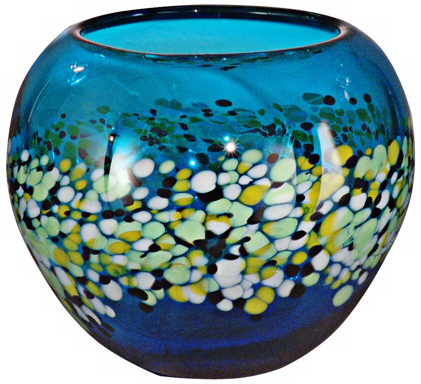 Dale Tiffany Poppy Field Hand-Blown Art Glass Bowl