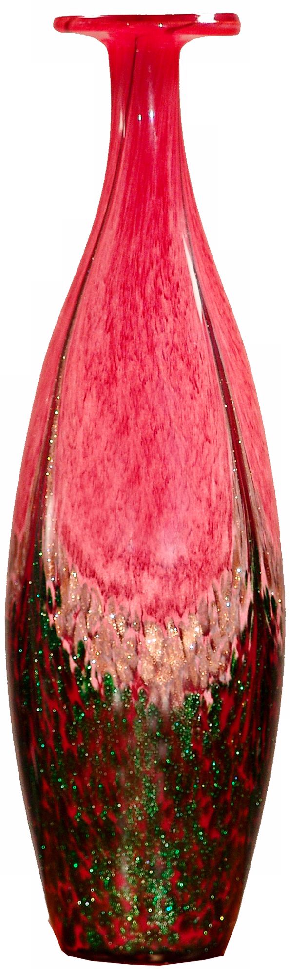 Dale Tiffany Flamingo Hand-Blown Art Glass Vase