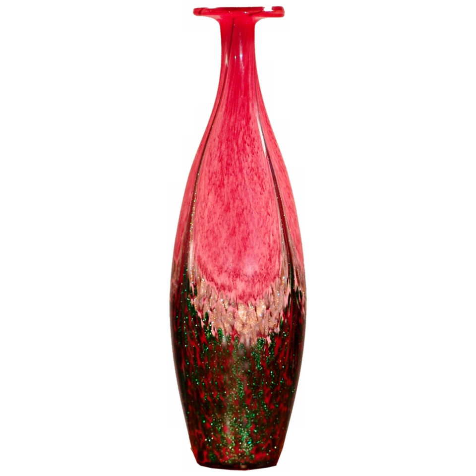 Dale Tiffany Flamingo Hand Blown Art Glass Vase   #X4898