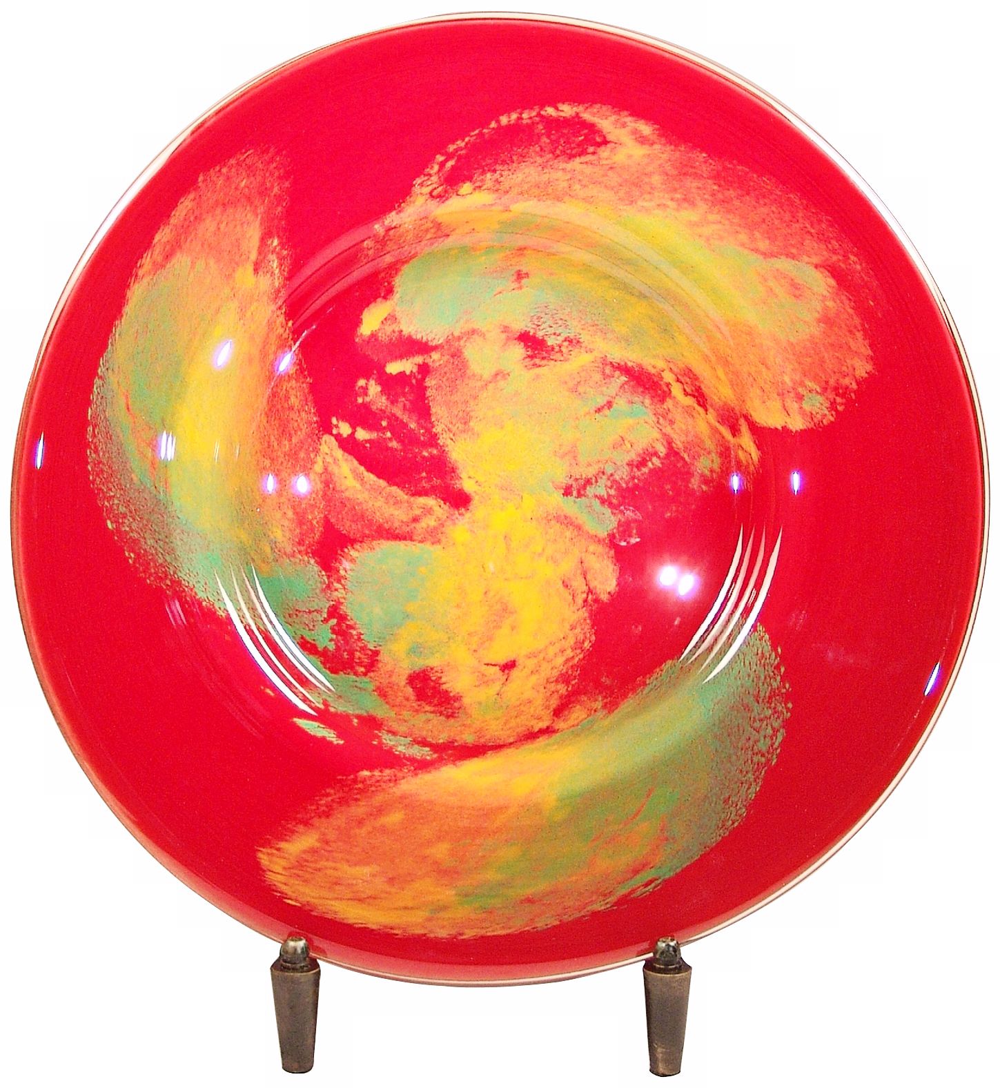 Dale Tiffany Orange Burst Art Glass Charger