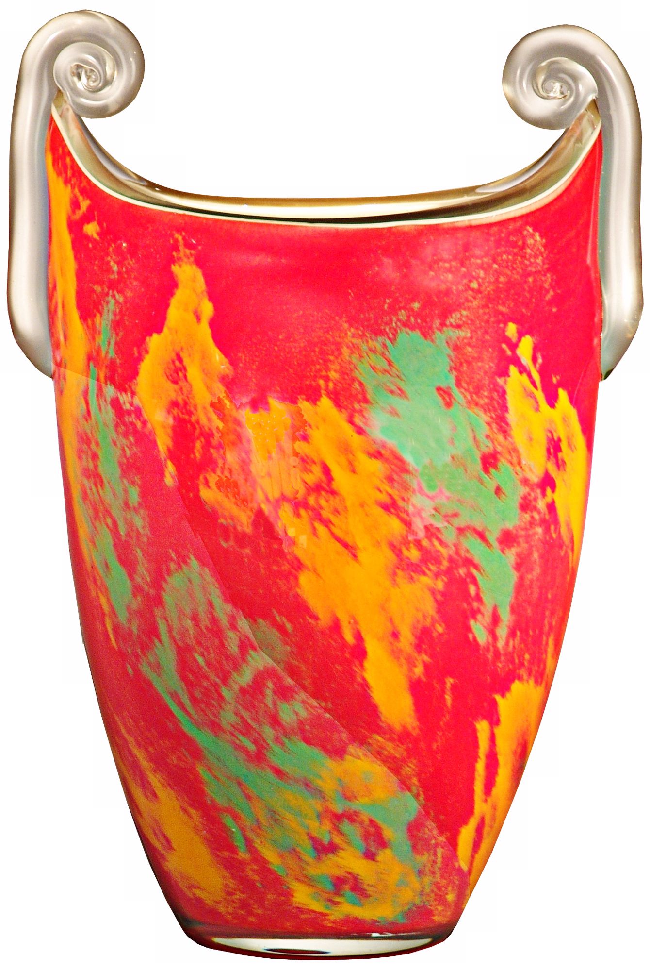 Dale Tiffany Orange Burst Oval Art Glass Vase