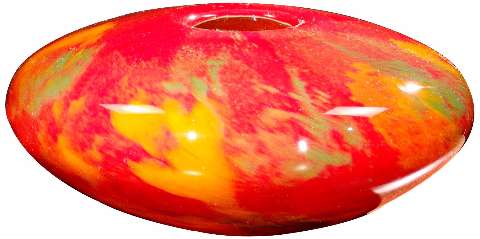 Dale Tiffany Orange Burst Squat Art Glass Vase