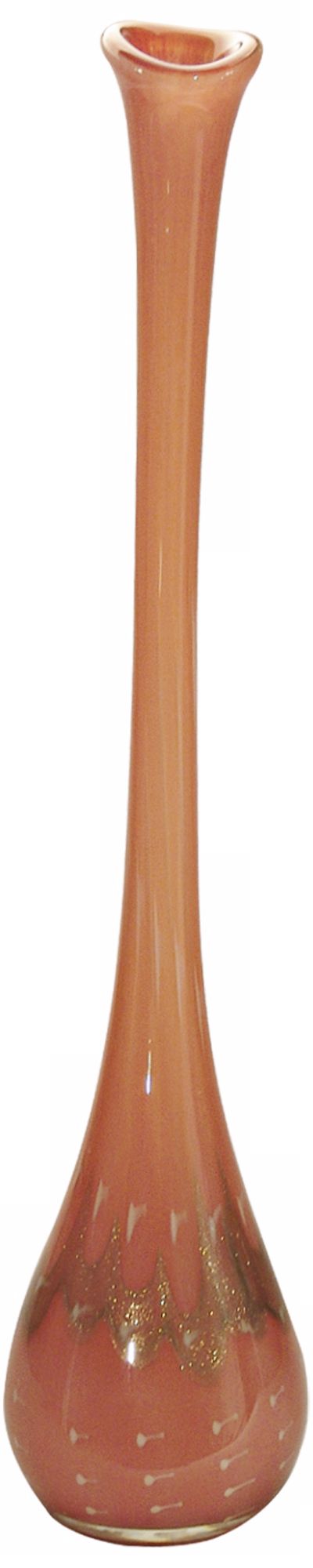 Dale Tiffany Salmon Long Neck Hand-Blown Art Glass Vase